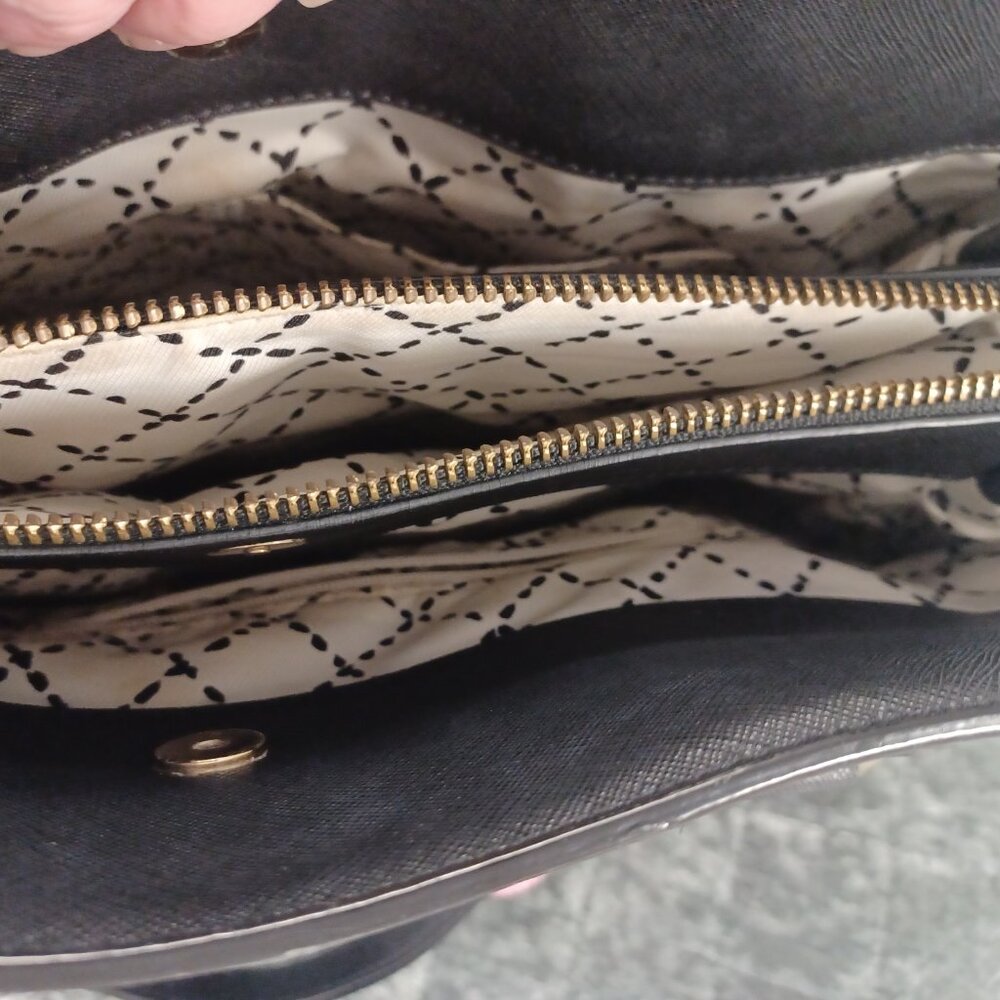 Kate Spade Newbury Lane Miles Black Structured Leather Satchel Shoulder Bag Tote - Picture 9 of 14